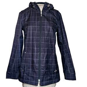Sunice Plaid Full Zip Windbreaker Jacket with Hood Size Medium
